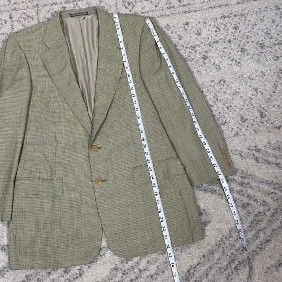 Ermenegildo Zegna Performance Wool Houndstooth Blazer Mens 40R Tan Switzerland - Picture 5 of 8